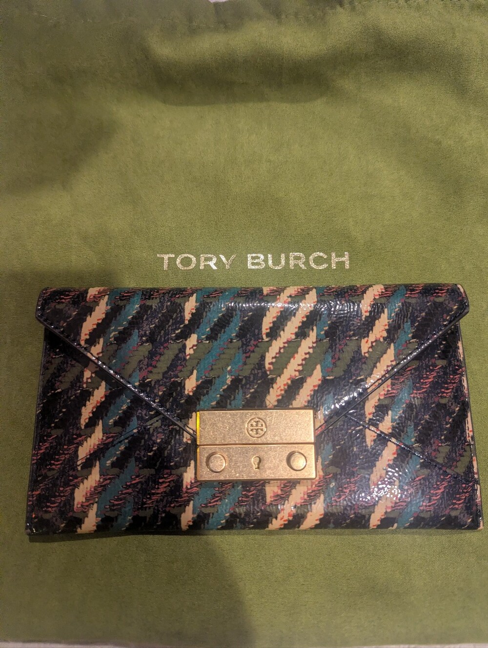 Tory Burch Juliette Leather Envelope Clutch Wallet